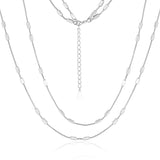 Fashion Octagonal Cylinder Double Layer Wear Chain 925 Sterling Silver Necklace