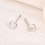 Casual Mini Circle 925 Sterling Silver Stud Earrings