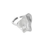 Fashion Irregular Lotus Leaf 925 Sterling Silver Adjustable Ring