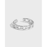 Classic Hollow Chain New 925 Sterling Silver Adjustable Ring