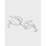 Fashion Irregular Snake Shape 925 Sterling Silver Non-Pierced Earrings