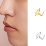 Cute Mini Lighting 925 Sterling Silver L Shape Nose Stud (Single)