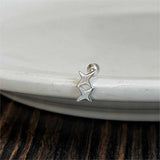 Casual Double Four Pointed Star 925 Sterling Silver Stacker Stud Earrings