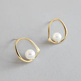 Mali Geometric Pearl Earrings