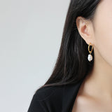 Lily Hoop Pearl Earrings