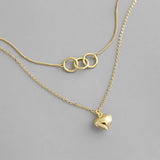 Double Circles Heart Love Necklace