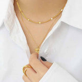 Nya Double Chain Choker Necklace