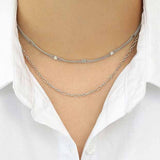 Nya Double Chain Choker Necklace